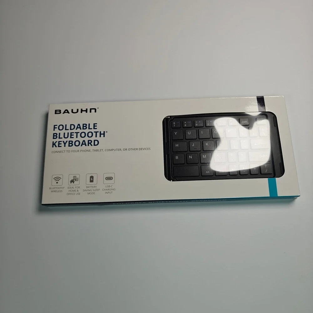 Bauhn Foldable Bluetooth Keyboard HT720 Black Portable Wireless USB-C New